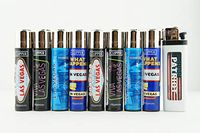Bundle 9 Items - 8 Refillable Clipper Las Vegas And 1 Disposable Patriot Lighters
