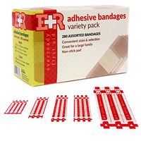 Ever Ready First Aid Quality Adhesive Bandages, Variety Pack of 280 Assorted Bandages