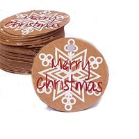 Academyus 50Pcs Christmas Party Decor Kraft Paper Tags DIY Craft Label Hanging Ornaments 5#