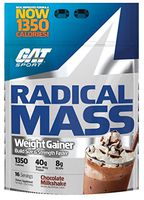 GAT Sport Radical Mass Weight Gainer Muscle Builder for Building Size & Strength - Chocolate Milkshake (12 Pound)