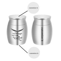 Personalized Small Keepsake Urns for Human Ashes Mini Cremation Urns for Ashes Stainless Steel Memorial Ashes Holder-Your Wings were Ready, But My Heart was Not