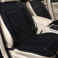 LPY-Auto Seat Warmer with Lumber Support, 12-Volt Heating Pad - Heated Cushion Cover Ice Cold Winter Weather Protector, Black