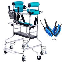 Standard Walking Frame with 6 Wheels, Adjustable Height Lower Limb Trainer, Walking Mobility Aid, for Disabled/Elderly, Prevent Back roll Support, Supports 200 Lbs (Size : Men)