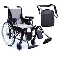 Karman S-Ergo 305 Ultra Lightweight Ergonomic Wheelchair | Upgraded to Elevating Legrests | Seat Size 16" X 17" | Frame Color Rose Red & Free Black Front Zip Medical Utility Bag!