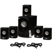 Acoustic Audio AA5171 Home Theater 5.1 Bluetooth Speaker System with FM and 4 Extension Cables
