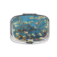 Rex Parker Pill Box - Compact 2 Compartment Medicine Case, Pill Box for Pocket or Purse(Blue Bottom And Orchid) Rectangular