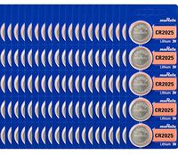 Murata CR2025 Battery 3V Lithium Coin Cell - Replaces Sony CR2025 (100 Batteries)