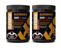 pre Workout Caffeine Free - GLUTAMINE Powder 5000MG - PRE and Post Workout - l-glutamine for Digestion - 2 Cans 600 Grams