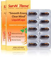 Fermented Ginseng LiquidCaps:"Smooth Energy Clear Mind" High Absorption Korean Panax Ginseng Extract fm Whole Roots.Premium Grade.Melts Under Tongue! Superior to:Powder/American/Red Ginseng