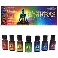 Chakras Relaxation Essential Oils Set of 7 - Concentrated Natural Oils for Diffuser, Massage, Reflection, Meditation, Environmental Scenting and Energy Work