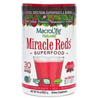 MacroLife Naturals Miracle Reds Superfood – Elderberry Plus 19 Non-GMO Superfruits & Berries - Vitamin C - 10oz - 30 Servings