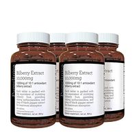 Bilberry Extract 10,000mg x 720 Tablets (4 Bottles) - 10 X More anthocyanidins per Tablet Than Most Others - and 5mg Black Pepper Extract for 300% Increased Absorption. SKU: BILB3x4