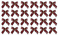 Black Duck Brand Set of 24 Plaid Holiday Decorative Ribbons Bows! Bows are Made of Fabric and Include a Heavy Plastic Backing to Keep Their Form Includes - 24 Ribbons Total