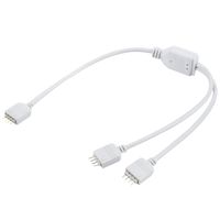 Nexlux 4 Pin LED 1 to 2 Splitter Cable Female LED RGB Splitter Connector Cable RGB LED Strip Connector Y Splitter 2 Way Splitter for One to Two SMD 5050 3528 2835 RGB LED Tape Lights (1 to 2 Splitter)