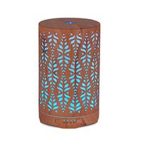 Wood Grain Aromatherapy Essential Oil Diffuser,Humidifier,Ultrasonic Quiet,Cool Mist,Adjustable Time Setting,Color Light Changing,Waterless Auto Off,for Baby,Home,Office,Yoga,Birthday,Gift,Decorative