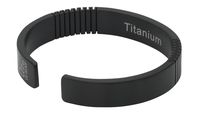 QRAY Q2 Black Titanium 100% Pure Titanium Golf Athletic Bracelet (Large)