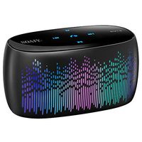 SOAIY Bluetooth Speaker, Portable Smart Touch Wireless Bluetooth Speaker with Microphone, LED Colorful Light Modes, Loud Stereo Sound, Rich Bass, Long Playtime, SD Card, AUX& NFC Support (S52 Black)