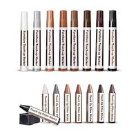 COSIEST 17 Pieces Wood Furniture Repair Kit Scratches Restore Set w 8 Touch Up Markers 8 Filler Crayon Sticks 1 Sharpener