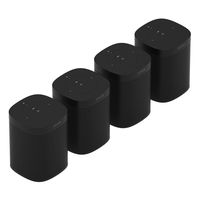 Sonos One (Gen 2) Multi-Room Voice Controlled Smart Speakers Bundle (4-Pack) - Black