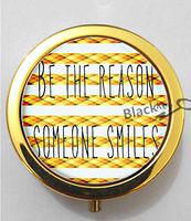 BlackKey Be the Reason Someone Smiles Today 3-Compartment Decorative Pocket Gift Box Case Organizer for Pill, Color 2 -1229