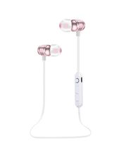 SAN.COMO Bluetooth Headphones,Wireless Earbuds Sweatproof Earphones Magnetic Attraction Stereo Headphones for Running Workout Gym Noise Cancelling (White-Pink)
