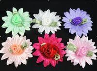 50pcs Satin Flower Rose Sewing/Wedding/The Appliques Lots U Pick 6color (Mix)