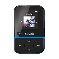 SanDisk 32GB Clip Sport Go MP3 Player, Blue - LED Screen and FM Radio - Sdmx30-032G-G46B