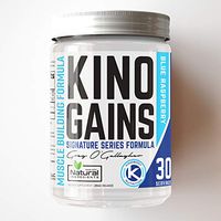 Kino Gains: Natural Post Workout Supplement to Improve Strength, Lean Body Mass, Power and Androgen Receptor Density - Helps Reduce Fatigue - Blue Raspberry (30 Servings)