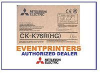 Mitsubishi CK-K76R(HG) media paper and ribbon kit (total of 640 prints). For use with the Mitsubishi CP-K60DW-S printer. Comes with samples of our best selling photo folders! Authorized Dealer.