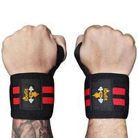 iDofit Wrist Wraps Support (Pair) - 18" Professional Grade with Thumb Loop - Improve Hand Grip & Prevent Injury - Wrist Straps Braces for Weight Lifting, Powerlifting, Weight & Strength Training