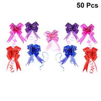 SUPVOX Pull Bows Ribbon String Bows for Gift Wrapping Wedding Valentines Day Present Decoration Assorted Color 50pcs
