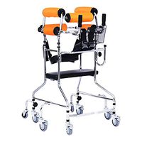 YXGH@ Standard Walkers Standing Walk Stand/Walker/Walk Aid/Stand Frame with Seat Wheel Rehabilitation Device Folding Height Adjustable Old Man Walker Lower Limb Walker Orange 8 Wheel with Seat Plate
