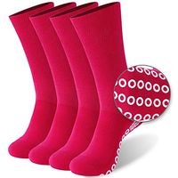 KitNSox Ankle Socks Diabetic, Men Women Anti Skid Bamboo Cushioned Cotton Hospital Non Binding Socks 4 Pair