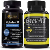 Alpha Fuel Testosterone Booster + GainXT Preworkout Supplement (NO2) | Boost Stamina, Fat Loss & Muscle Gain | Sharper Mental Focus & Sex Drive| Increased Blood Flow, Pumps & Faster Results