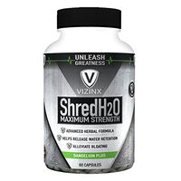 Vizinx Shred H2O Herbal Diuretic - #1 Formula with Dandelion, Green Tea, Cranberry, Apple Cider Vinegar, Buchu, Juniper, Watermelon & More. Supports Healthy Potassium Levels & Water Balance 60 caps.