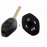 Replacement Fob Keyless Car Key Remote Key Fob Case Shell Housing for BMW 3 5 7 Series Z3 Z4 X3 X5 M5 325i E38 E39 E46 LX8FZV No chip (one Cover and one Key Shell)