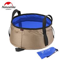 10L Collapsible Folding Travel Water Bucket Container Wash Basin Bag for Camping Hiking Fishing Outdoor (Navy)