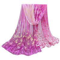 Clearance,Yang-Yi Women Scarf Fashion Design Printed Silk Soft Silk Chiffon Shawl Wrap Wraps Scarf Scarves (Purple)