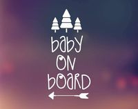 H-Tradings Baby on Board Arrow Trees White 7 Inches Approx Cars Walls Helmets Toolbox Laptop Die-Cut Vinyl Stickers Decals Vans SUV Trucks Windows Bumper