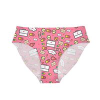 Dellukee Cute Underwear for Women Small Sexy Breathable Hipster Bikini Briefs Cartoon Pill