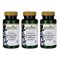 Swanson Full Spectrum Turmeric Ashwagandha & Ginseng Complex 60 Capsules (3 Pack)