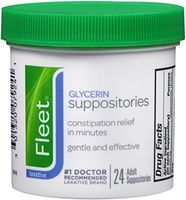 Fleet Glycerin Suppositories Adult 24 Each (Pack of 12)