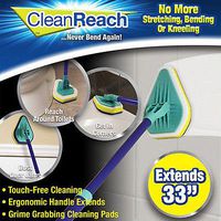 Clean Reach Deluxe Power Scrubber Bathtub Cleaner and Kitchen Brush with Handle 3 in one Multifunctional Cleaner