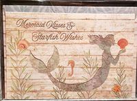 Punch Studio Window Boxed Set of 12 Embellished Blank Note Cards ~ Mermaid Kisses Starfish Wishes 75629