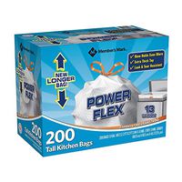Member's Mark Power Flex Tall Kitchen Simple Fit Drawstring Bags