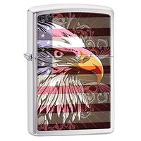Zippo Eagle Flag Indoor Outdoor Windproof Lighter Custom Personalized Engraved Message Engraving on Backside
