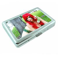 Oklahoma Pin Up Girls OKC USA S6 Silver Cigarette Case Metal Wallet Id Holder 4" X 2.75" RFID Protection