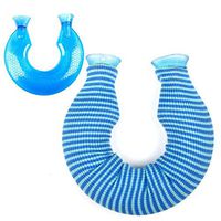 ZHAO YING Multi-Color Style U-Shaped Rubber Hot Water Bottle with Cover Protects Your Neck Better (Color : Blue)