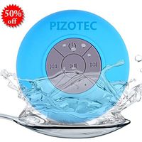 Pizotec Waterproof Wireless Bluetooth Shower Speaker, Listen to Music in The Shower, Built-in Microphone for Hands-Free Calls, w/Suction Cup Attachment, Bluetooth 4.0