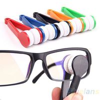 NPLE--Good Mini Portable Glasses Eyeglass Sunglasses Microfiber Cleaner Brush B57U